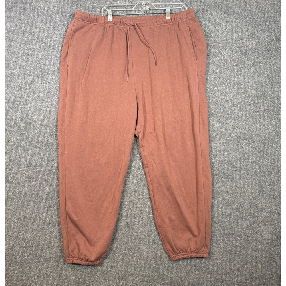 Old Navy Joggers Women‎ XXL 2XL Mauve Orange Fleece Sweatpants Plus Size Casual
